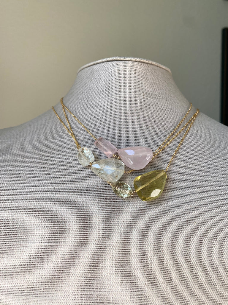 Rose Quartz Collage Necklace