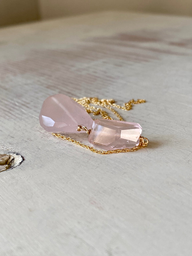 Rose Quartz Collage Necklace