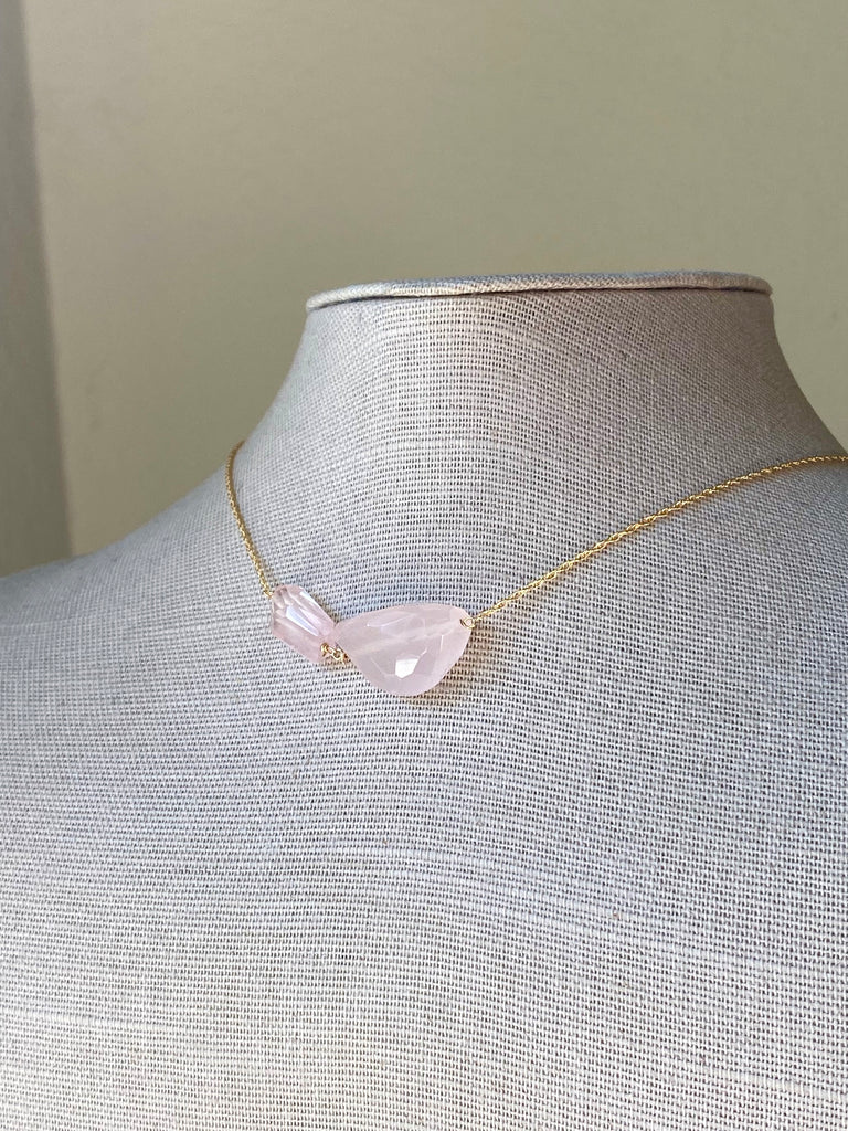 Rose Quartz Collage Necklace