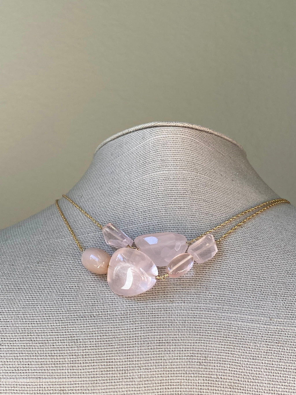 Rose Quartz Collage Necklace