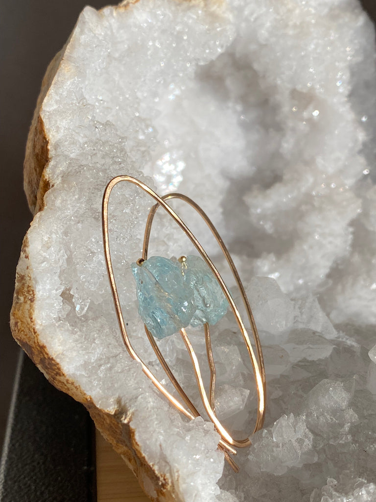 Aquamarine Stem Hoops