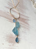 Aquamarine And Fluorite Charm Holder Necklace