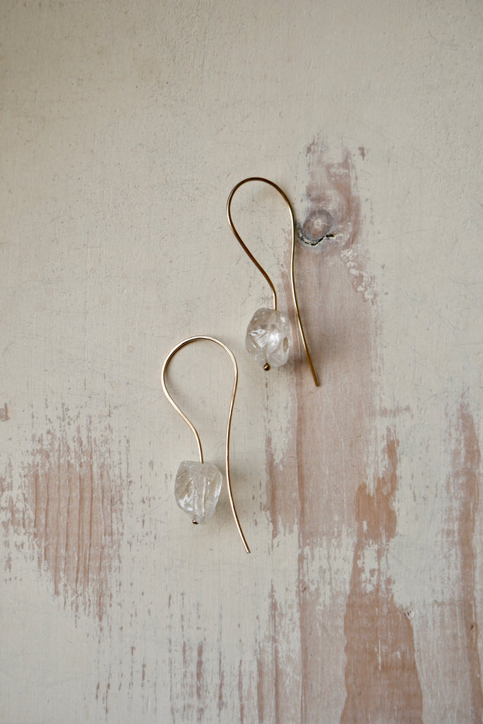 Crystal Quartz Loop Around Hoops