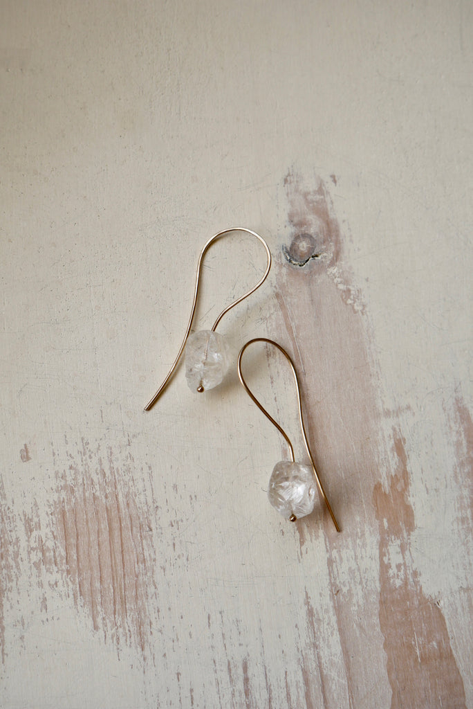 Crystal Quartz Loop Around Hoops