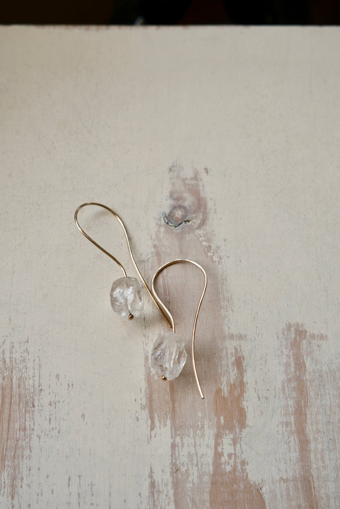 Crystal Quartz Loop Around Hoops