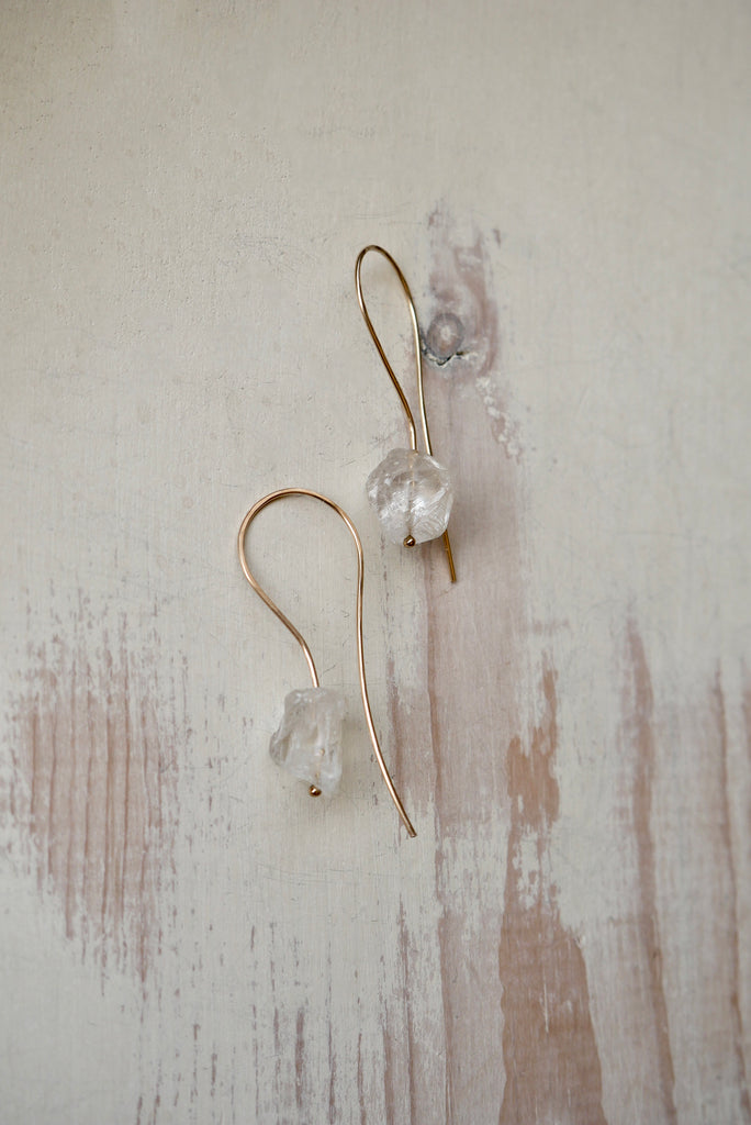 Crystal Quartz Loop Around Hoops