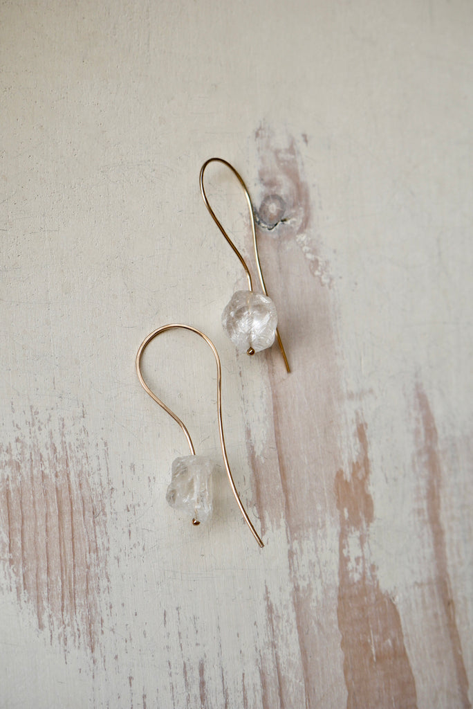 Crystal Quartz Loop Around Hoops