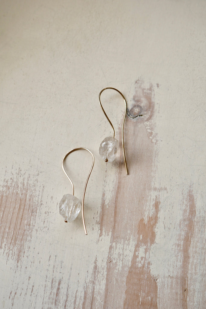 Crystal Quartz Loop Around Hoops
