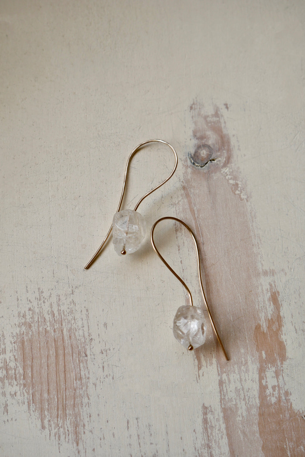 Crystal Quartz Loop Around Hoops