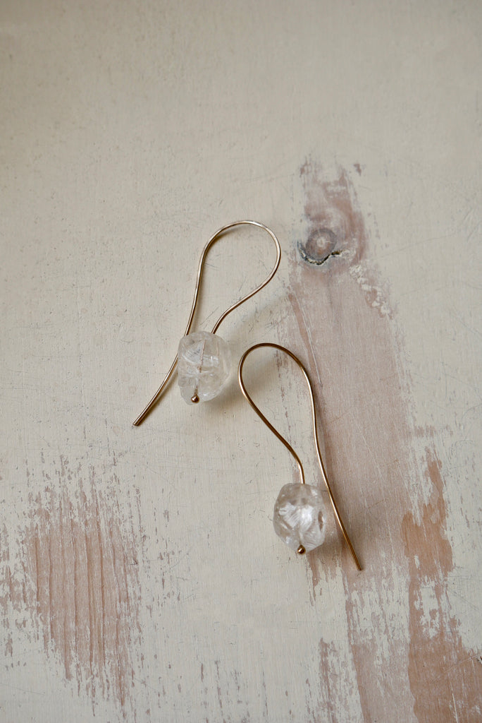 Crystal Quartz Loop Around Hoops