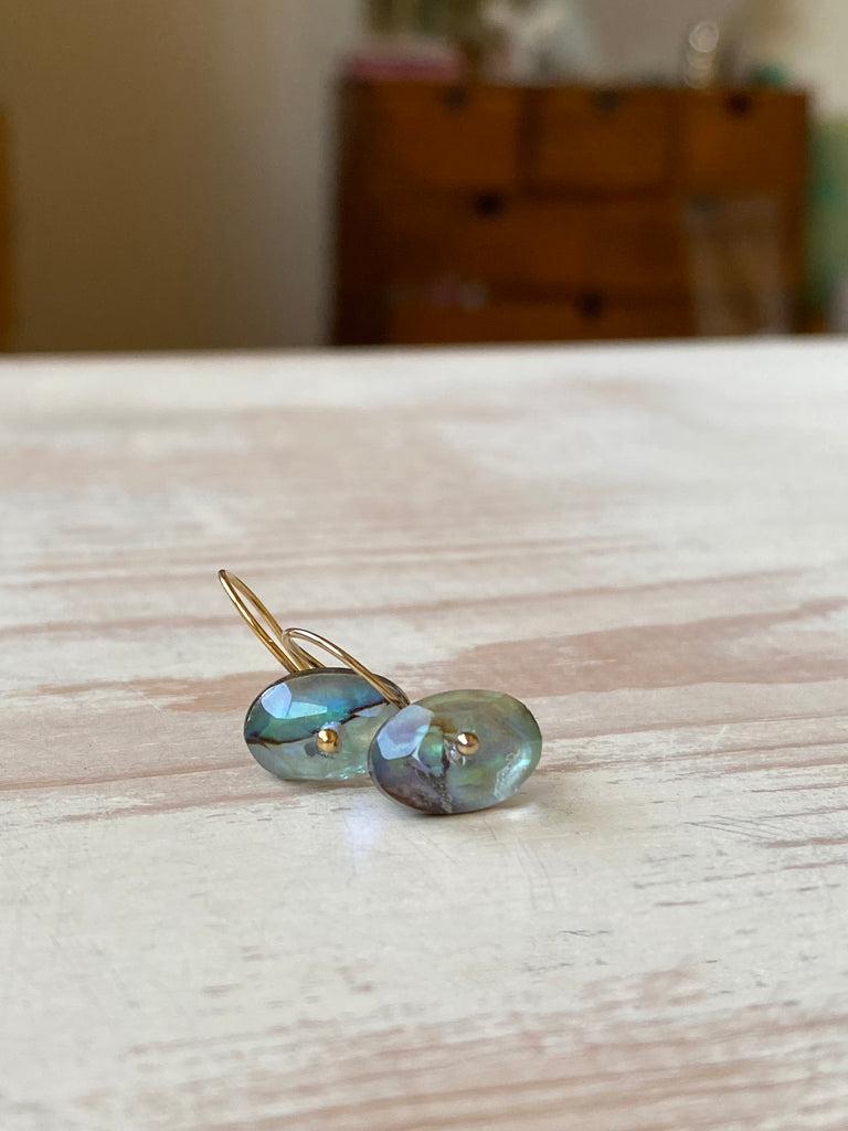 Abalone Doublet Drop Earrings