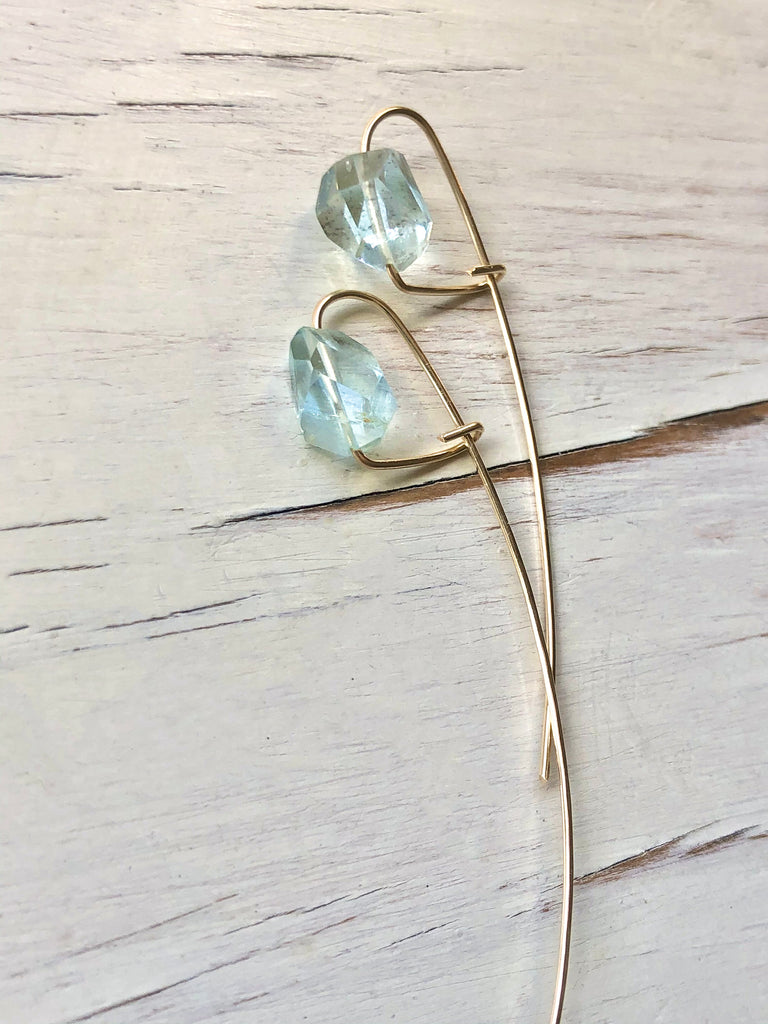 Aquamarine Arc Earring Morganite Earring