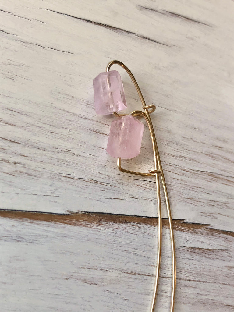 Aquamarine Arc Earring Morganite Earring