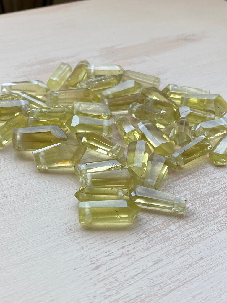 Lemon Quartz Point Pendant Necklace