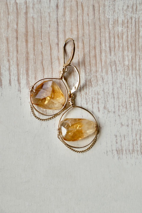 Citrine Free Form Earrings