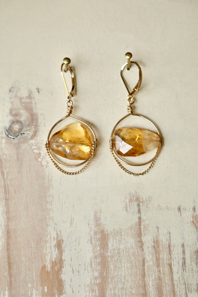 Citrine Free Form Earrings
