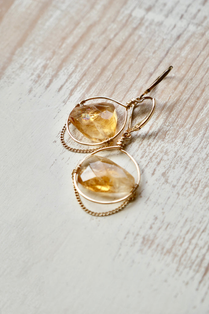Citrine Free Form Earrings