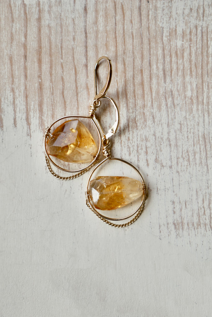 Citrine Free Form Earrings