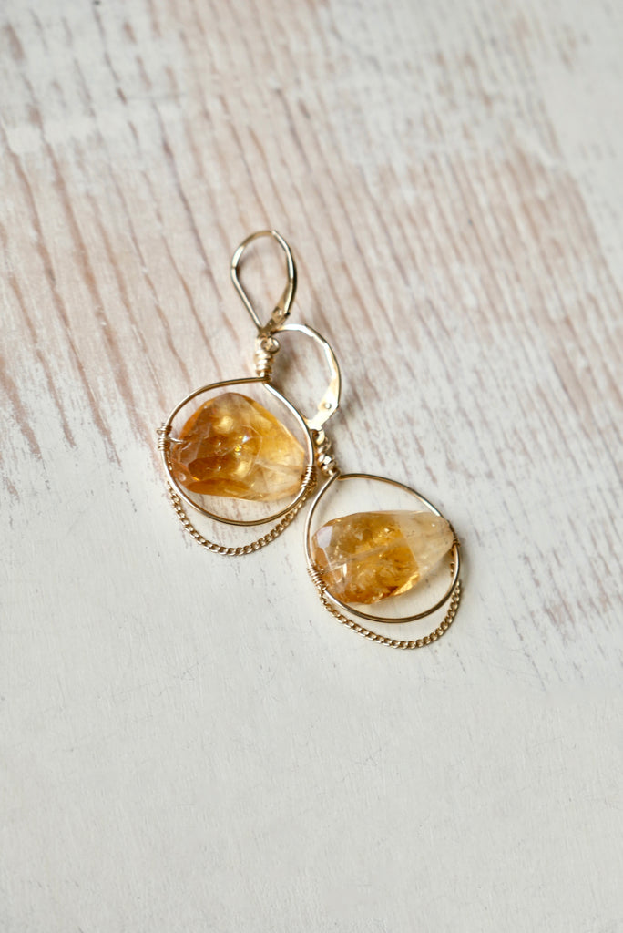 Citrine Free Form Earrings