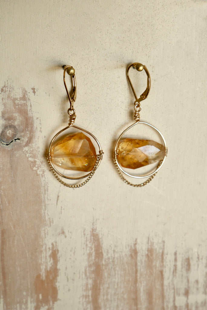 Citrine Free Form Earrings