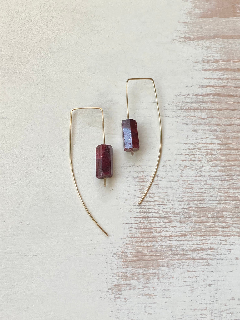 Ruby Bar Earring