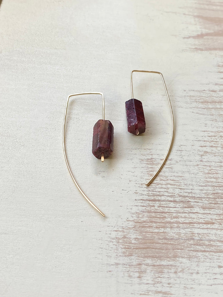 Ruby Bar Earring