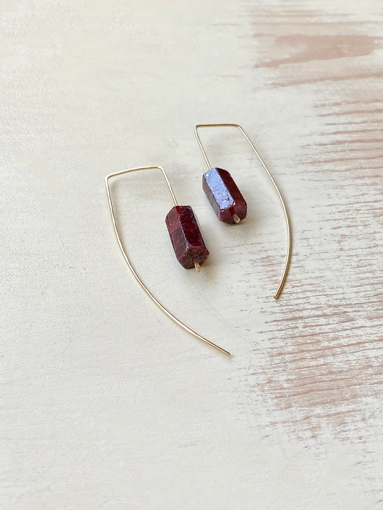 Ruby Bar Earring