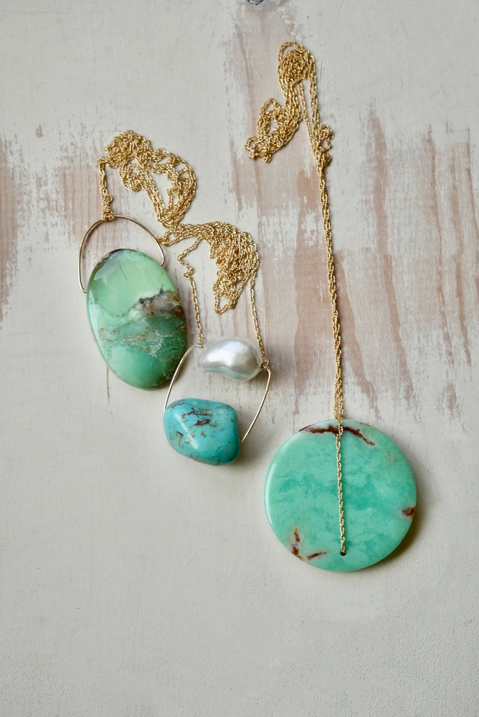 Turquoise Pearl Pendant Necklace