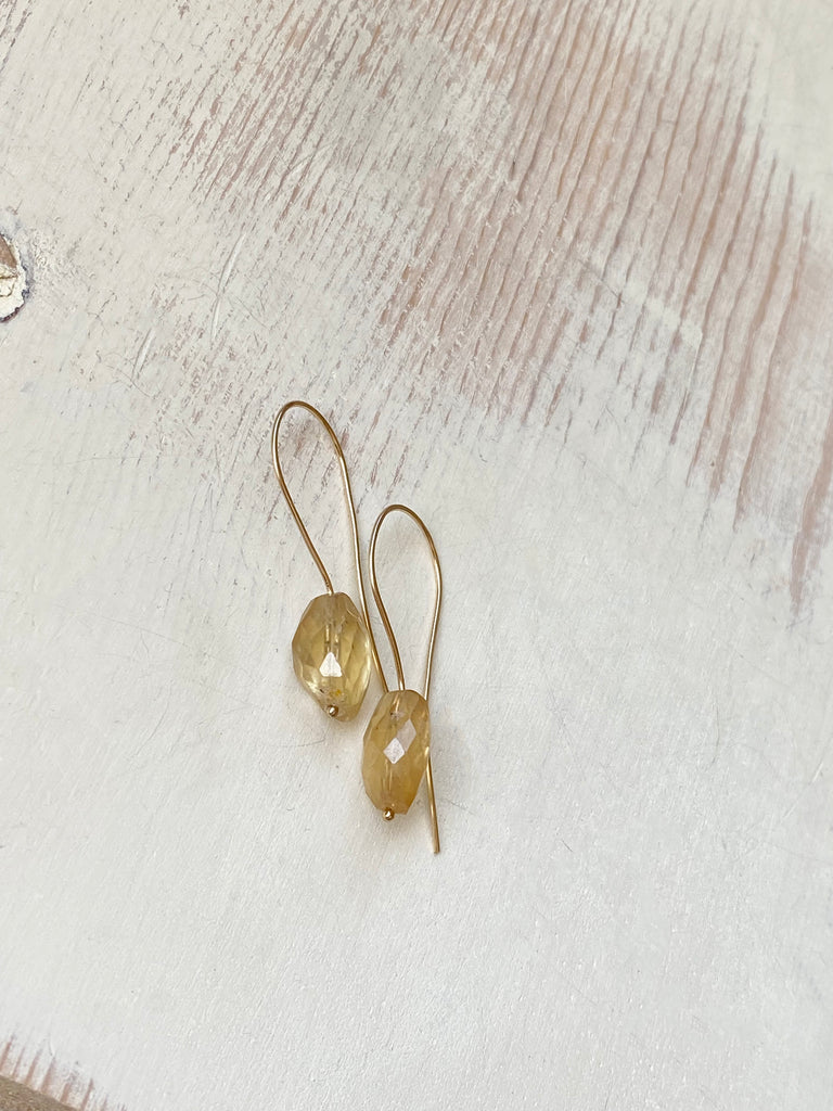 Citrine Loop Around Hoops