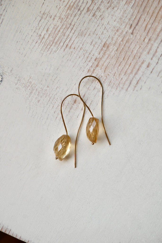 Citrine Loop Around Hoops