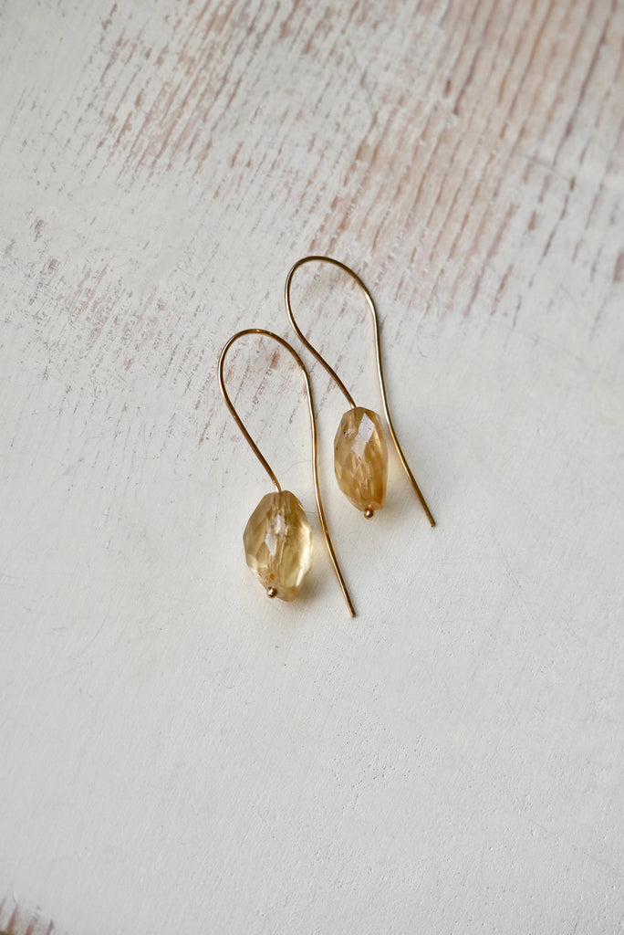 Citrine Loop Around Hoops