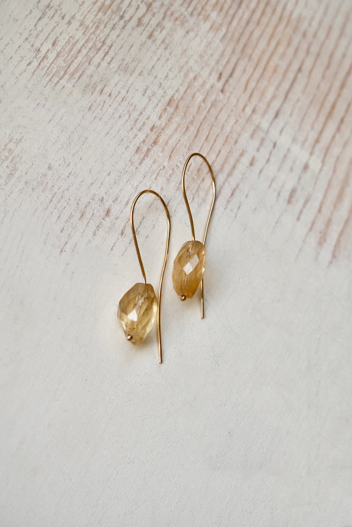 Citrine Loop Around Hoops