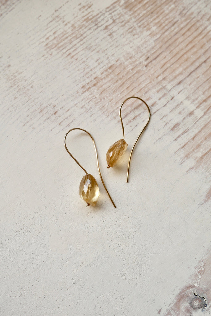 Citrine Loop Around Hoops