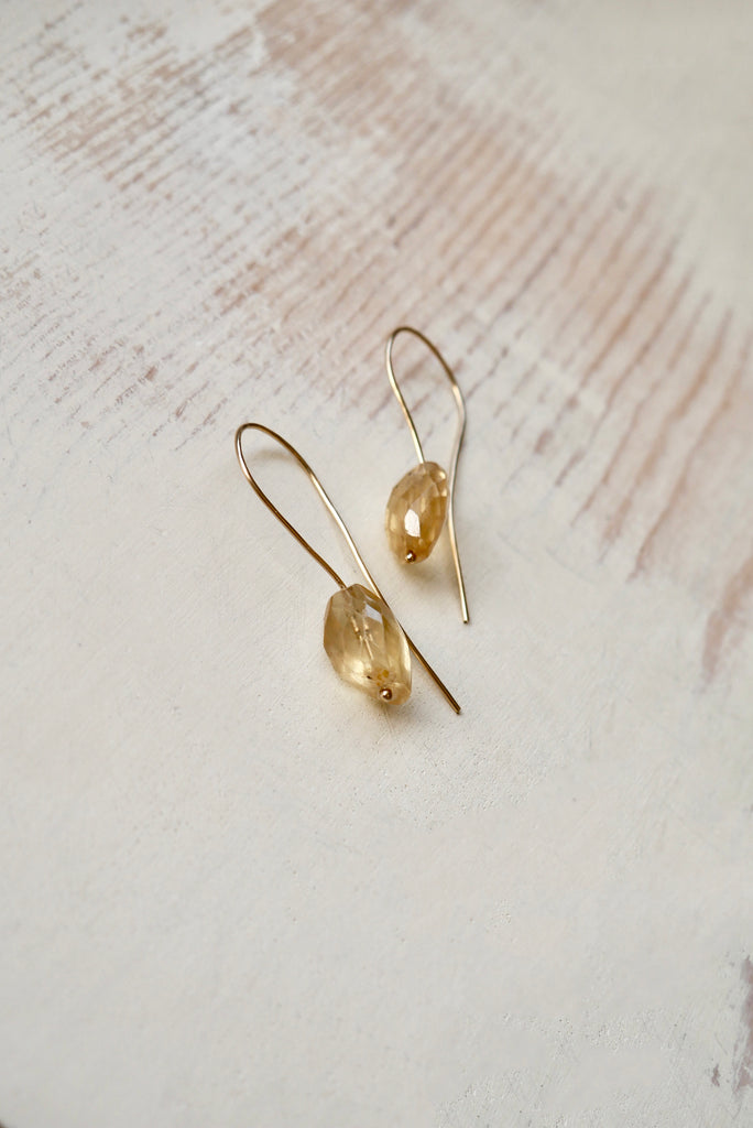 Citrine Loop Around Hoops