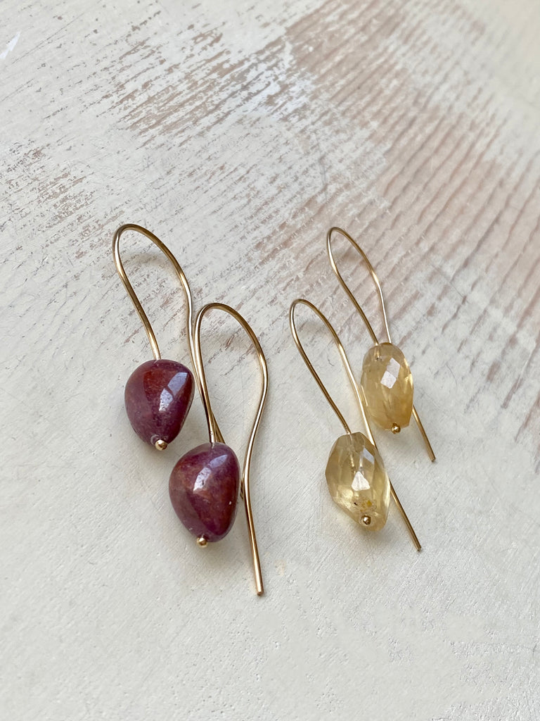 Citrine Loop Around Hoops