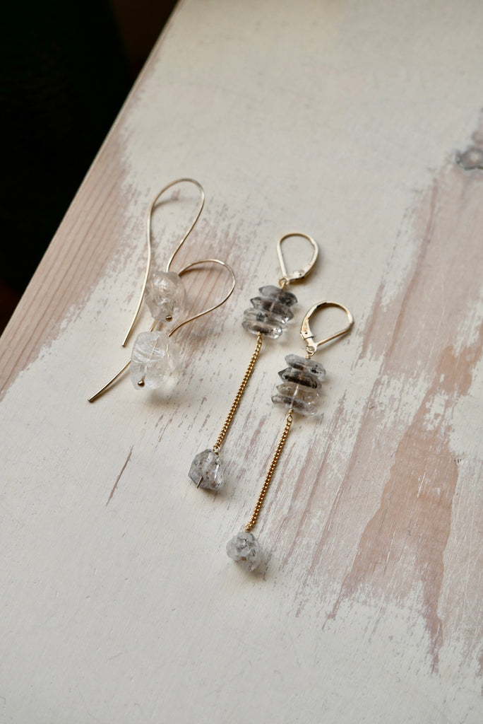 Crystal Quartz Loop Around Hoops