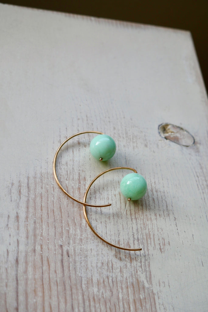 Chrysoprase Drop Hoops