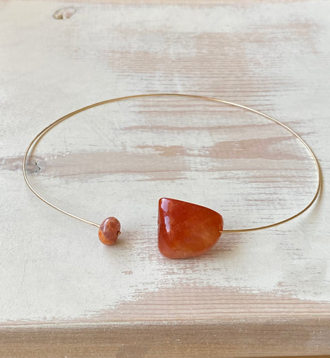 Carnelian Fire Agate Choker