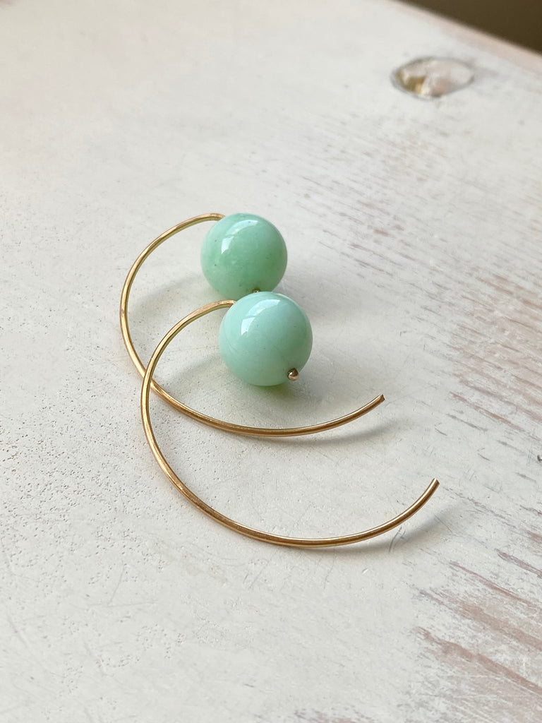 Chrysoprase Drop Hoops