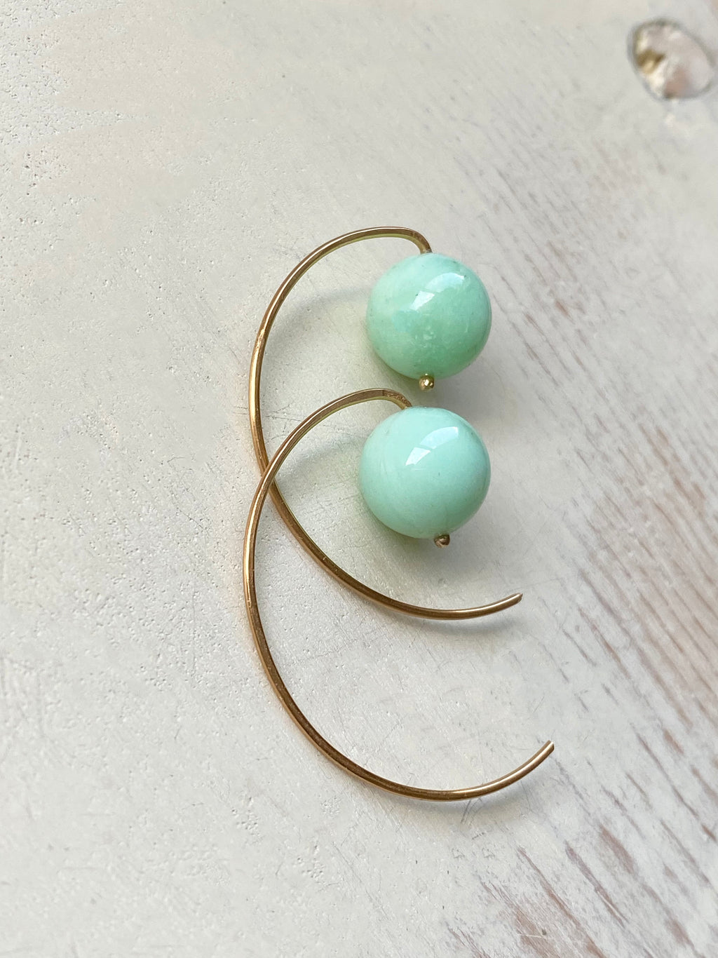 Chrysoprase Drop Hoops