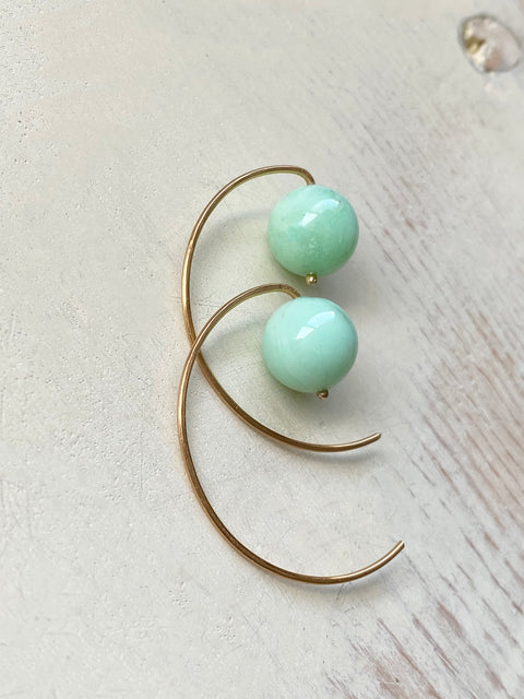 Chrysoprase Drop Hoops
