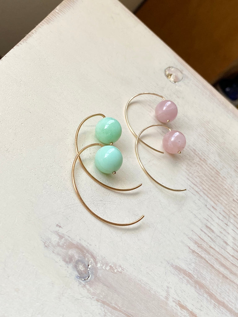 Chrysoprase Drop Hoops