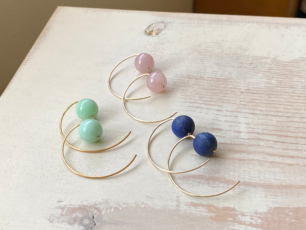 Chrysoprase Drop Hoops
