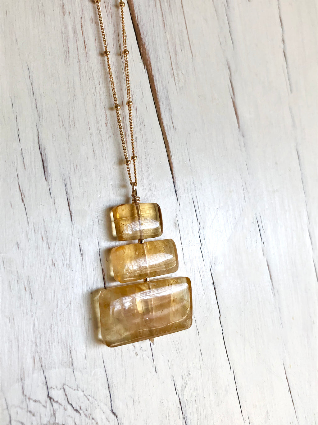 Citrine Contemporary Slab Necklace