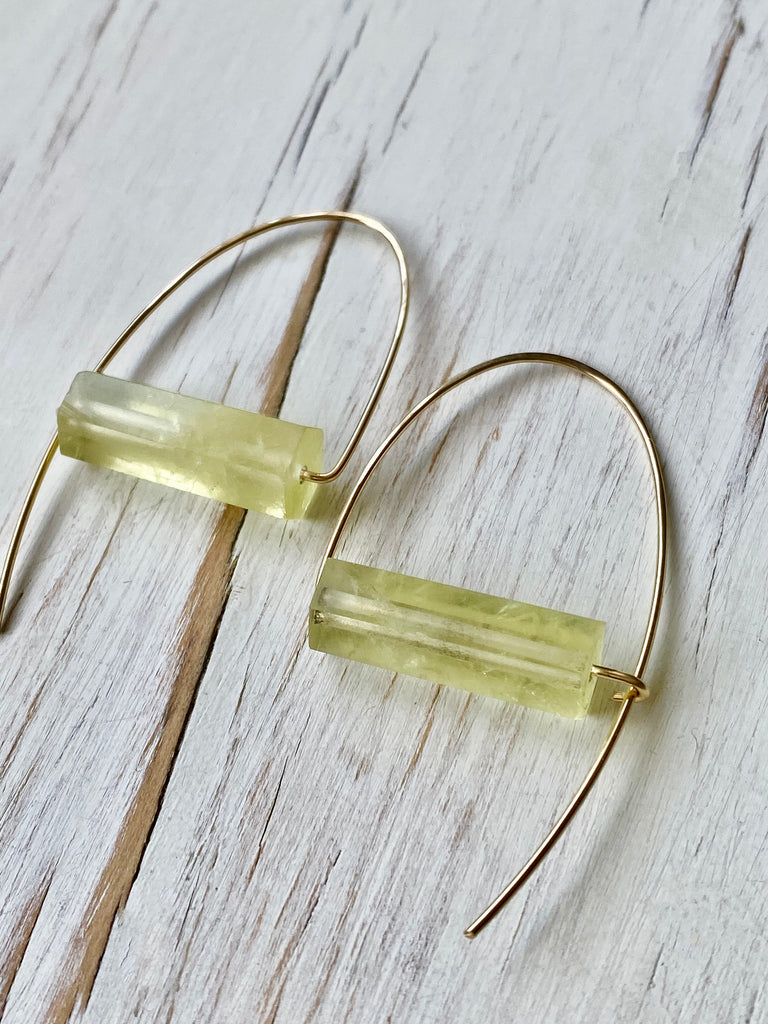 Lemon Quartz Arc Hoop