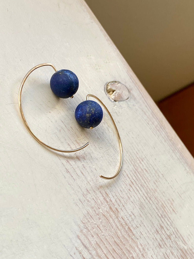 Lapis Drop Hoops