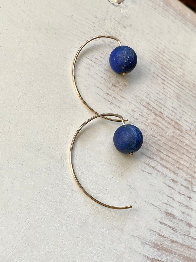 Lapis Drop Hoops