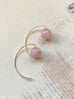 Rose Quartz Ball Hoops