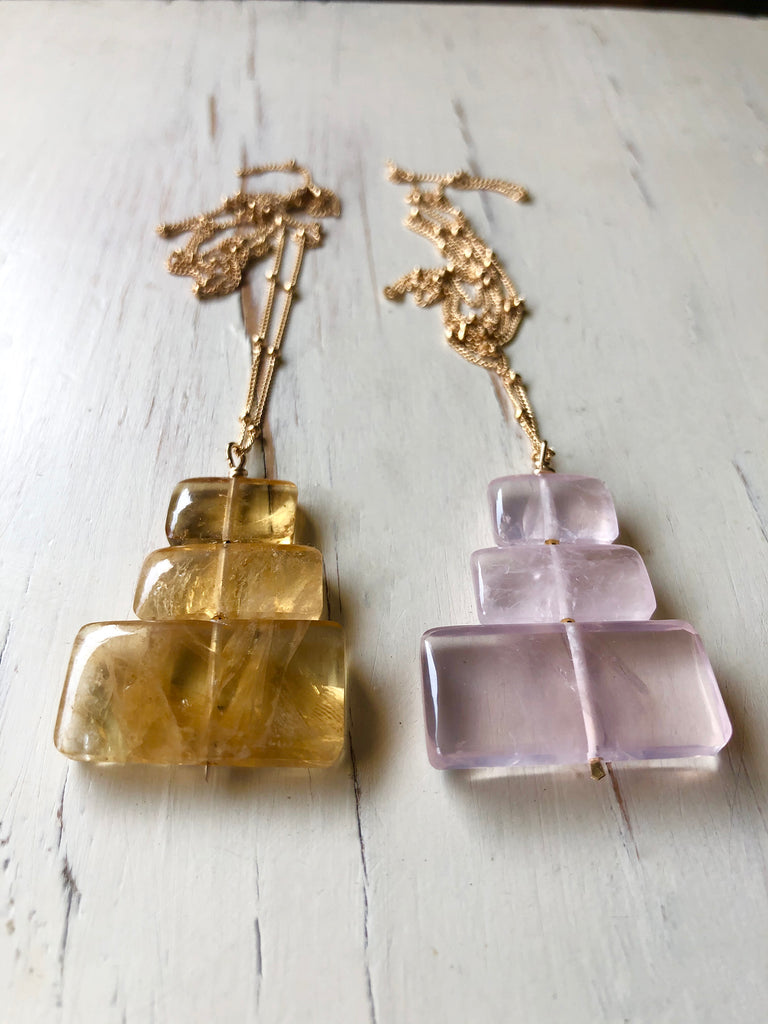 Citrine Contemporary Slab Necklace