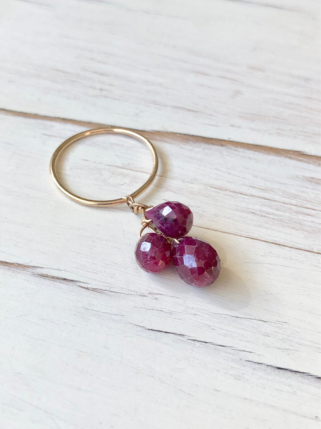 Ruby Teardrop Dangle Ring